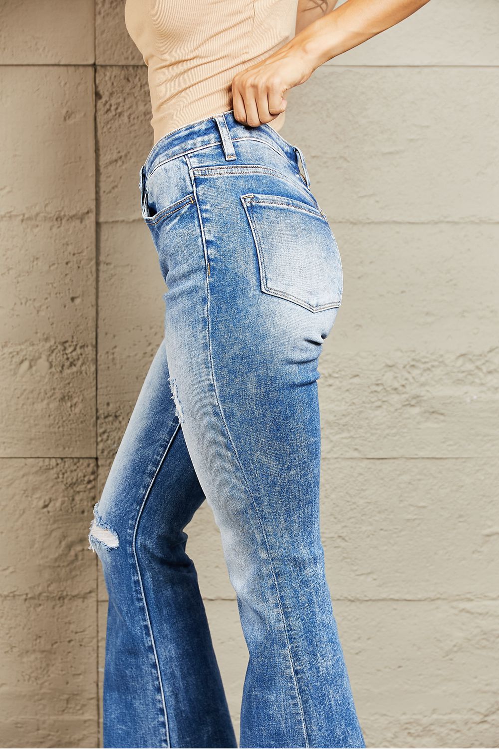 bayeas izzie mid rise bootcut jeans