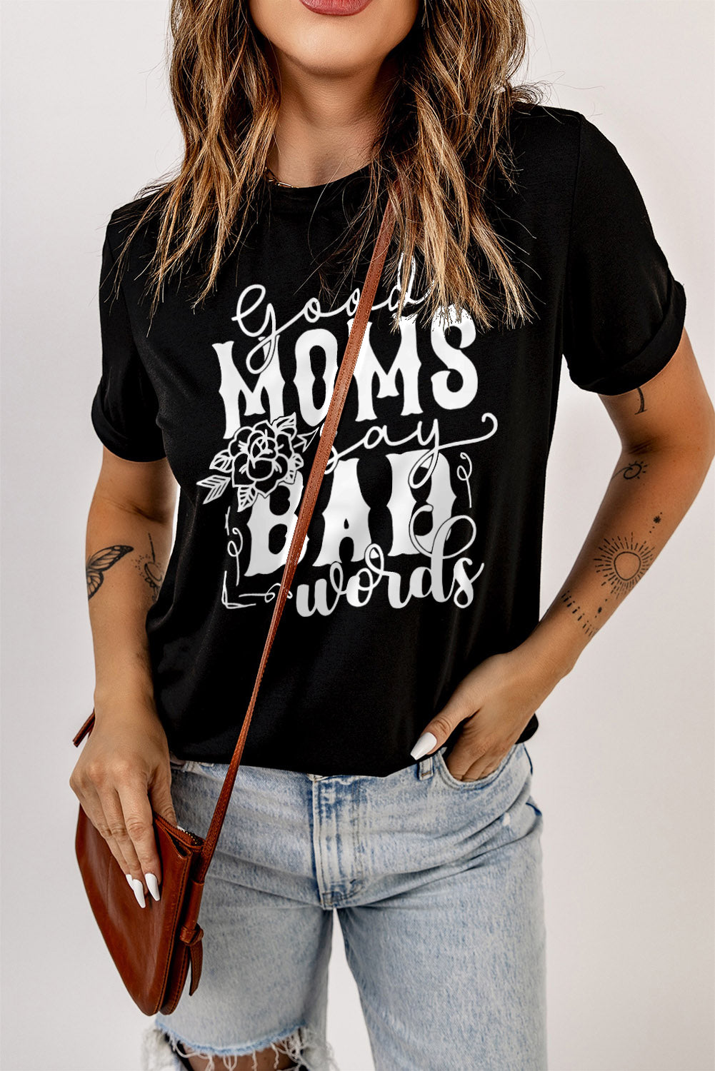 good moms say bad words graphic tee shirt