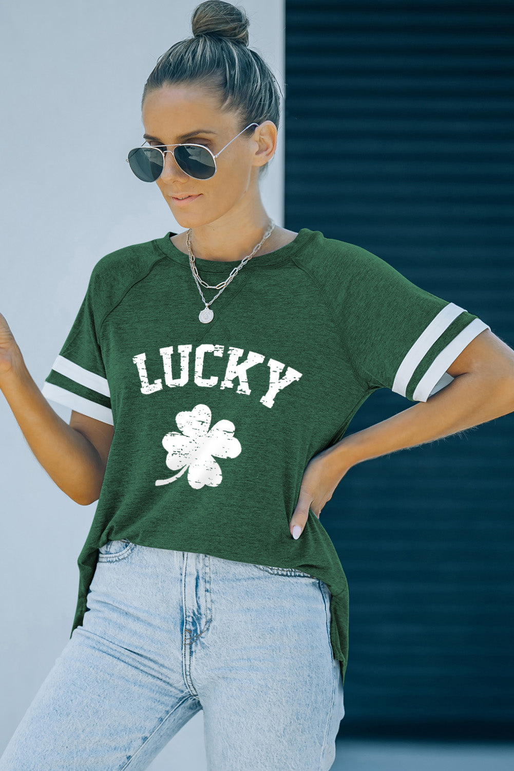 lucky clover graphic tee shirt