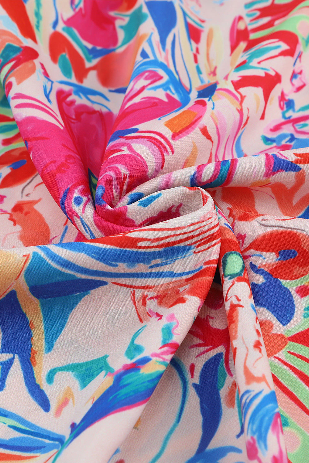 floral round neck butterfly sleeve blouse