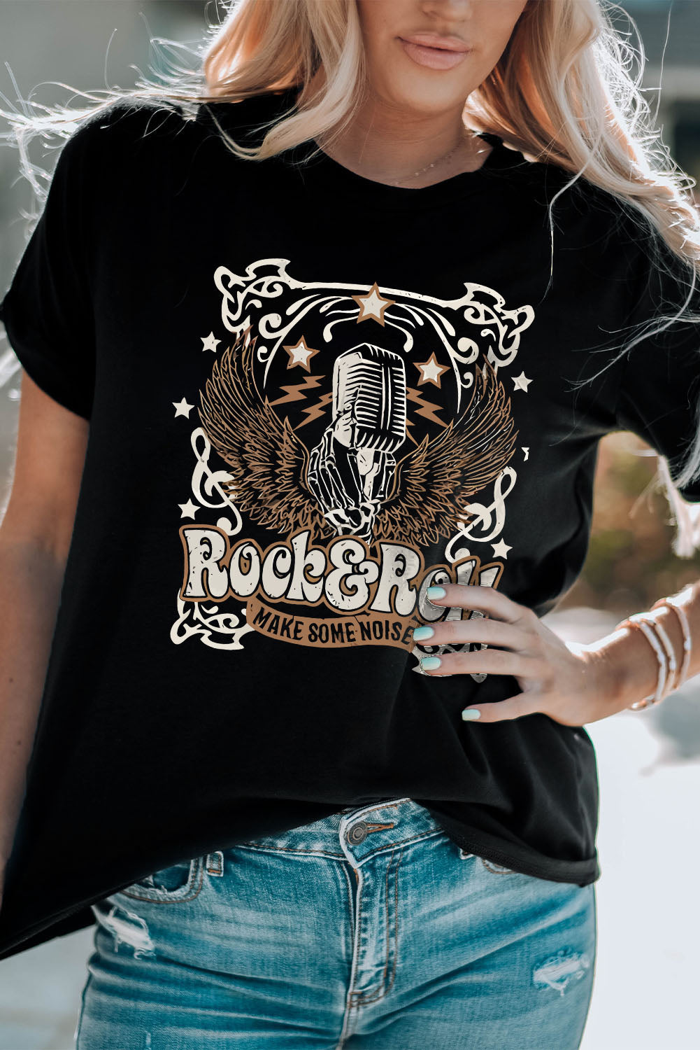 slogan graphic short sleeve t-shirt