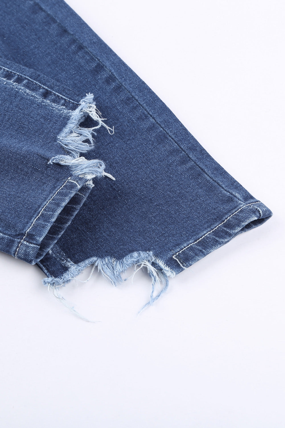 baeful high-rise distressed hem detail jeans