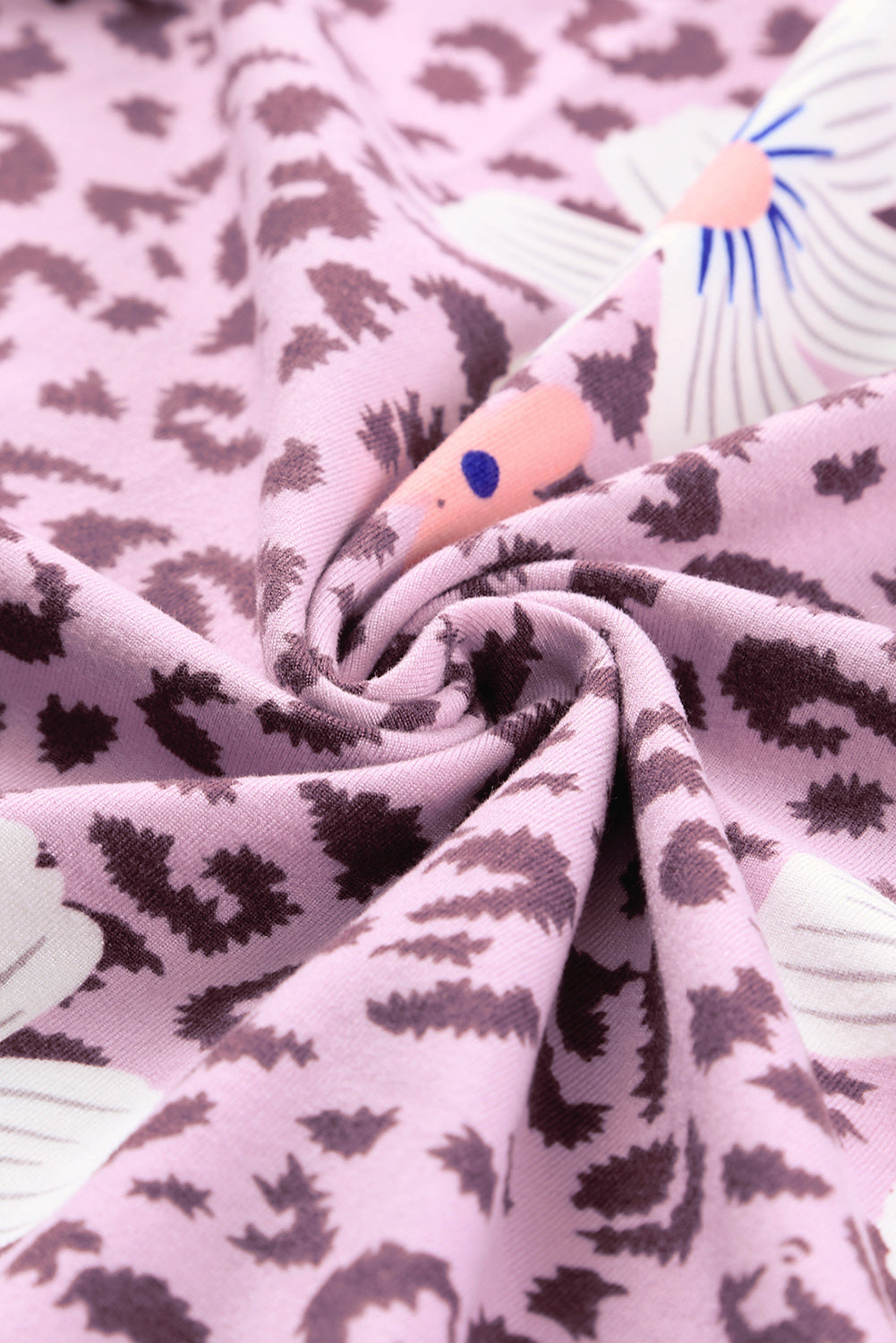 printed side slit round neck tank