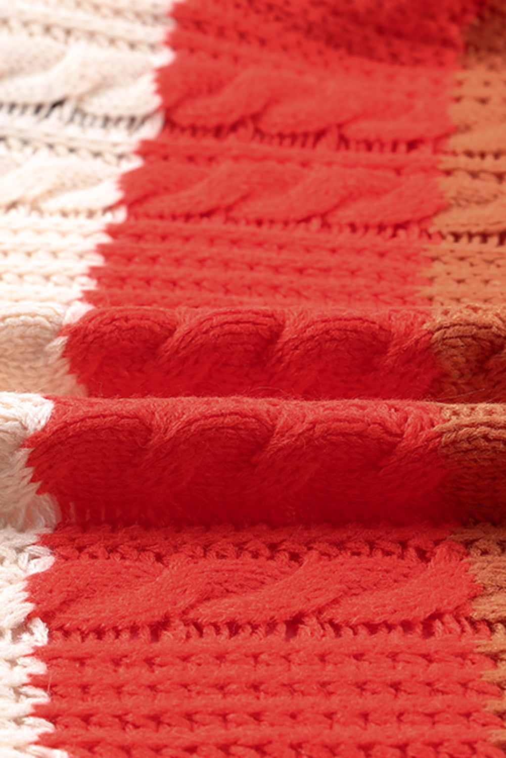 color block frayed hem open front cardigan