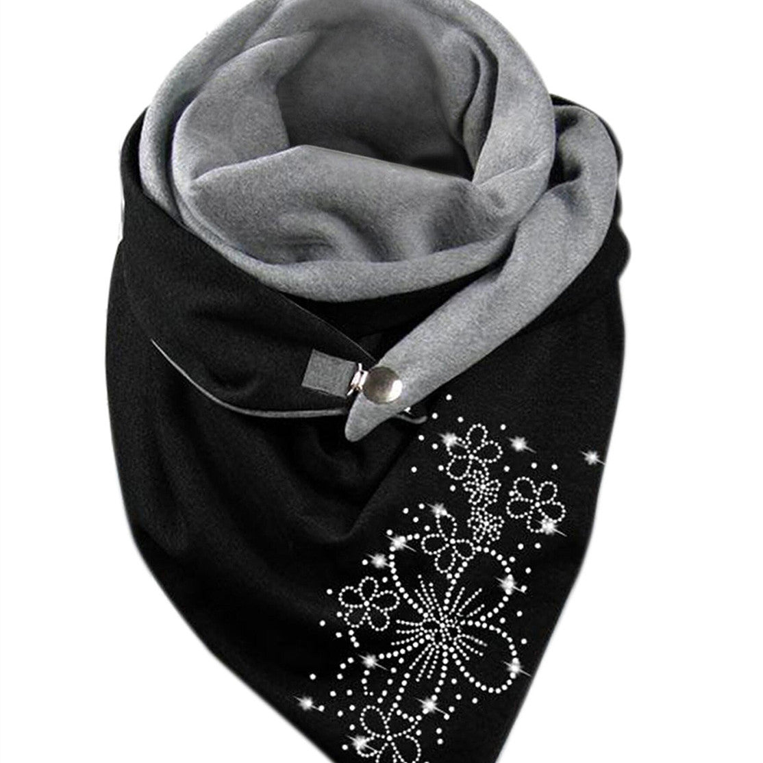 women's fashionable cotton warm button scarf