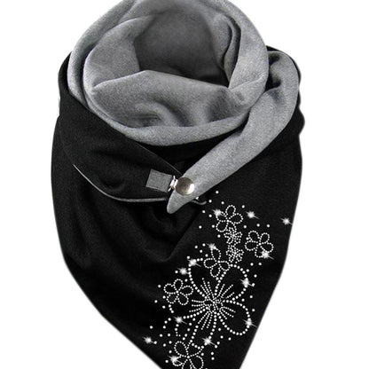 Women's Fashionable Cotton Warm Button Scarf