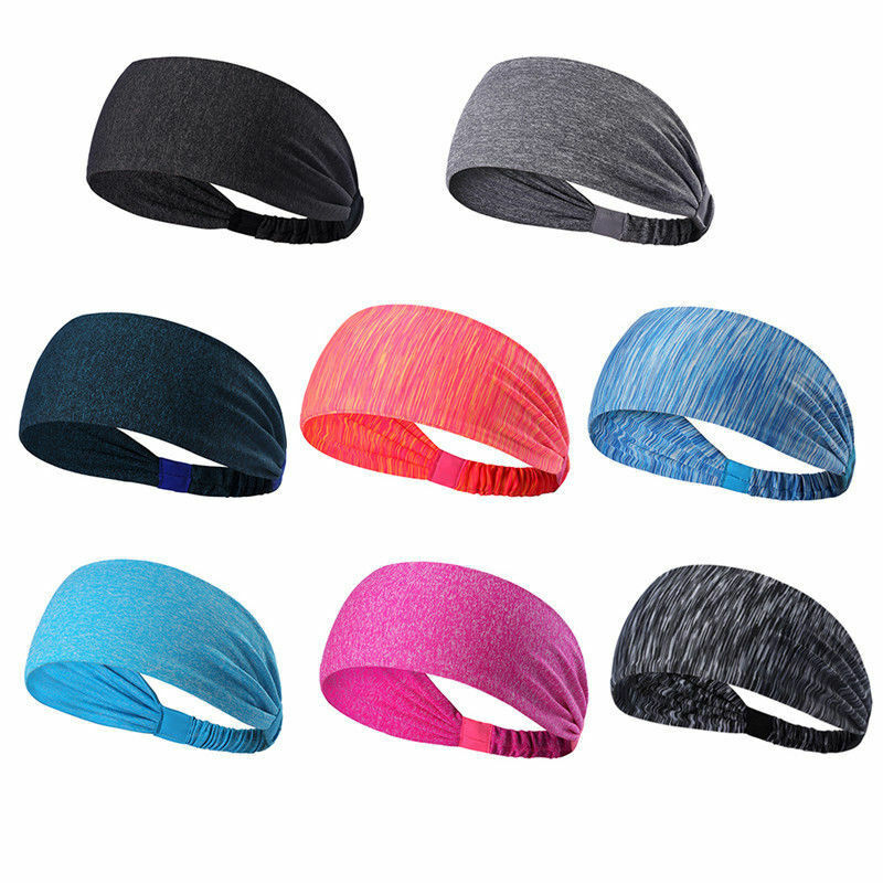 men women sweat sweatband headband yoga gym running stretch sports head band random color