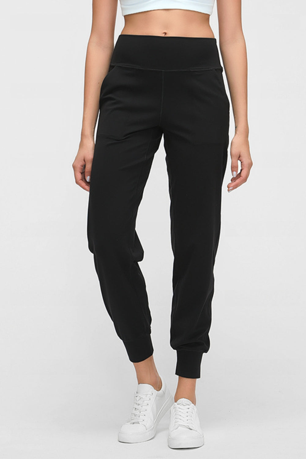 wide waistband slant pocket pants