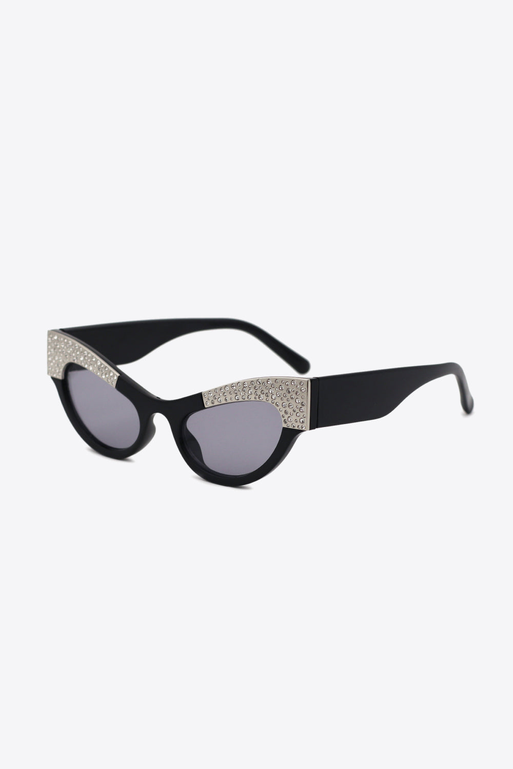 uv400 rhinestone trim cat-eye sunglasses