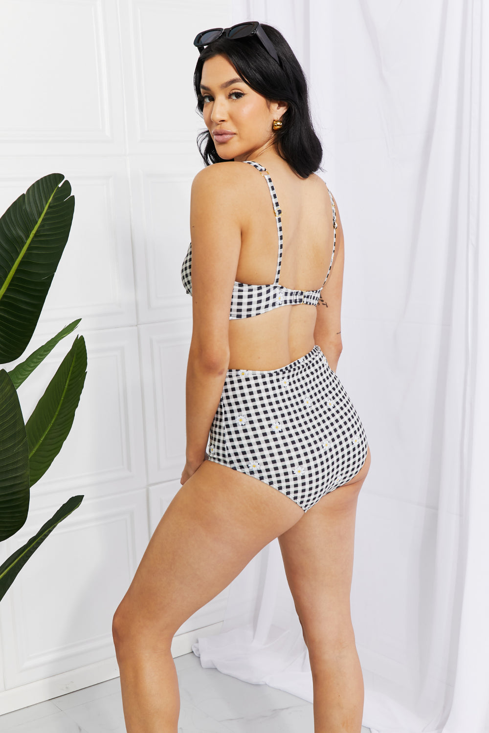 marina west swim take a dip twist high-rise bikini in black