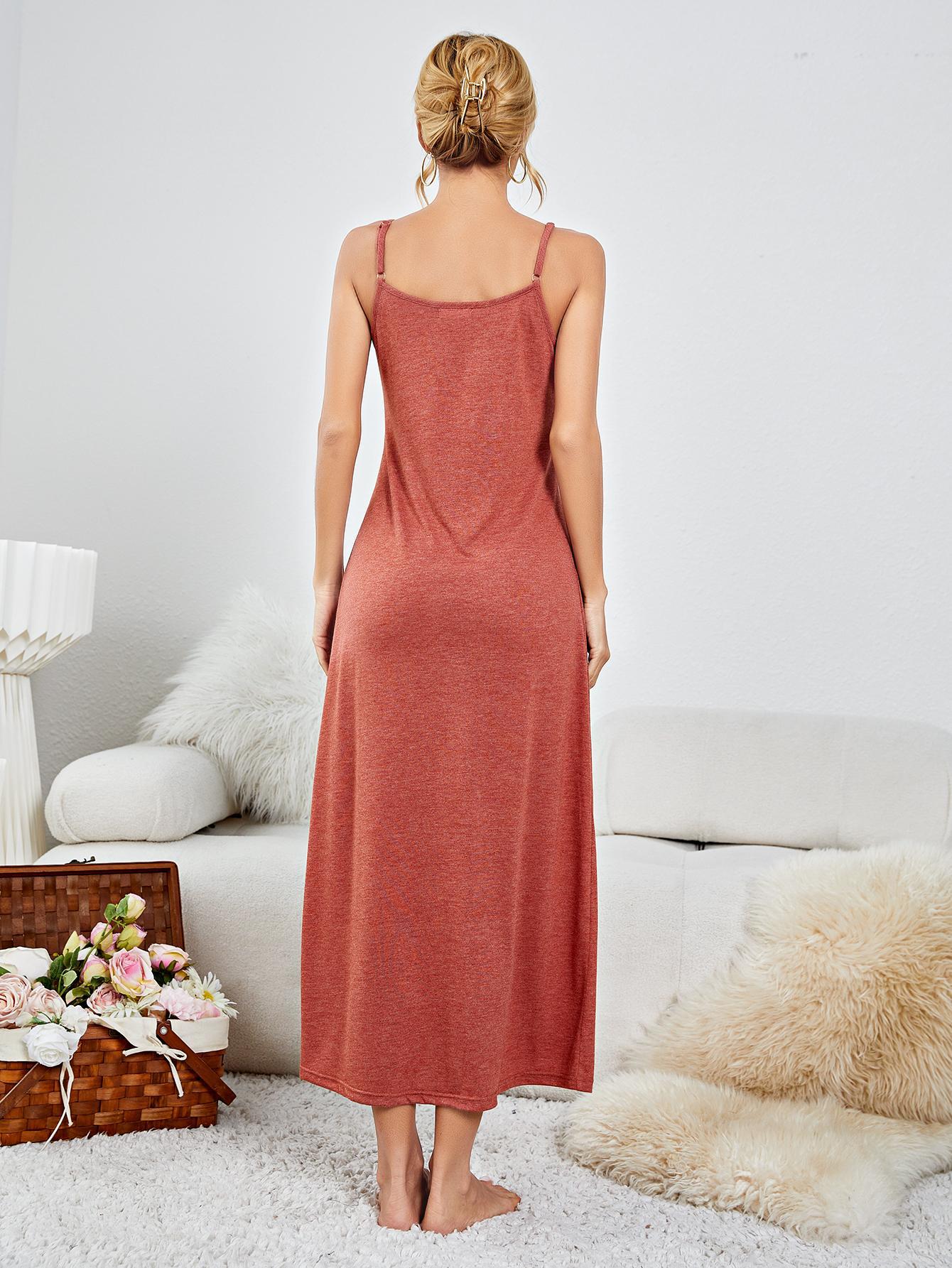 scoop neck spaghetti strap night dress