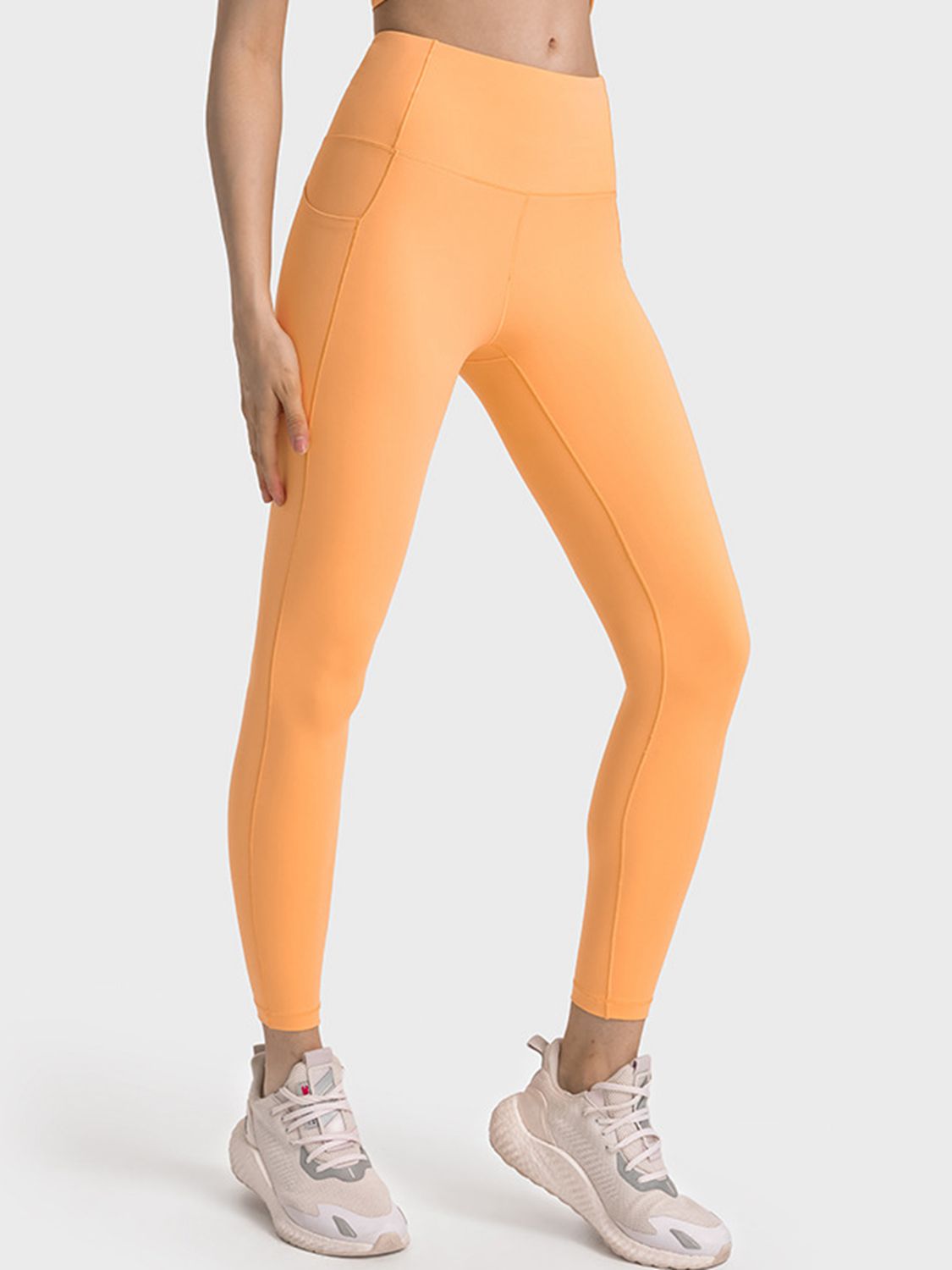 wide waistband slim fit long sports leggings