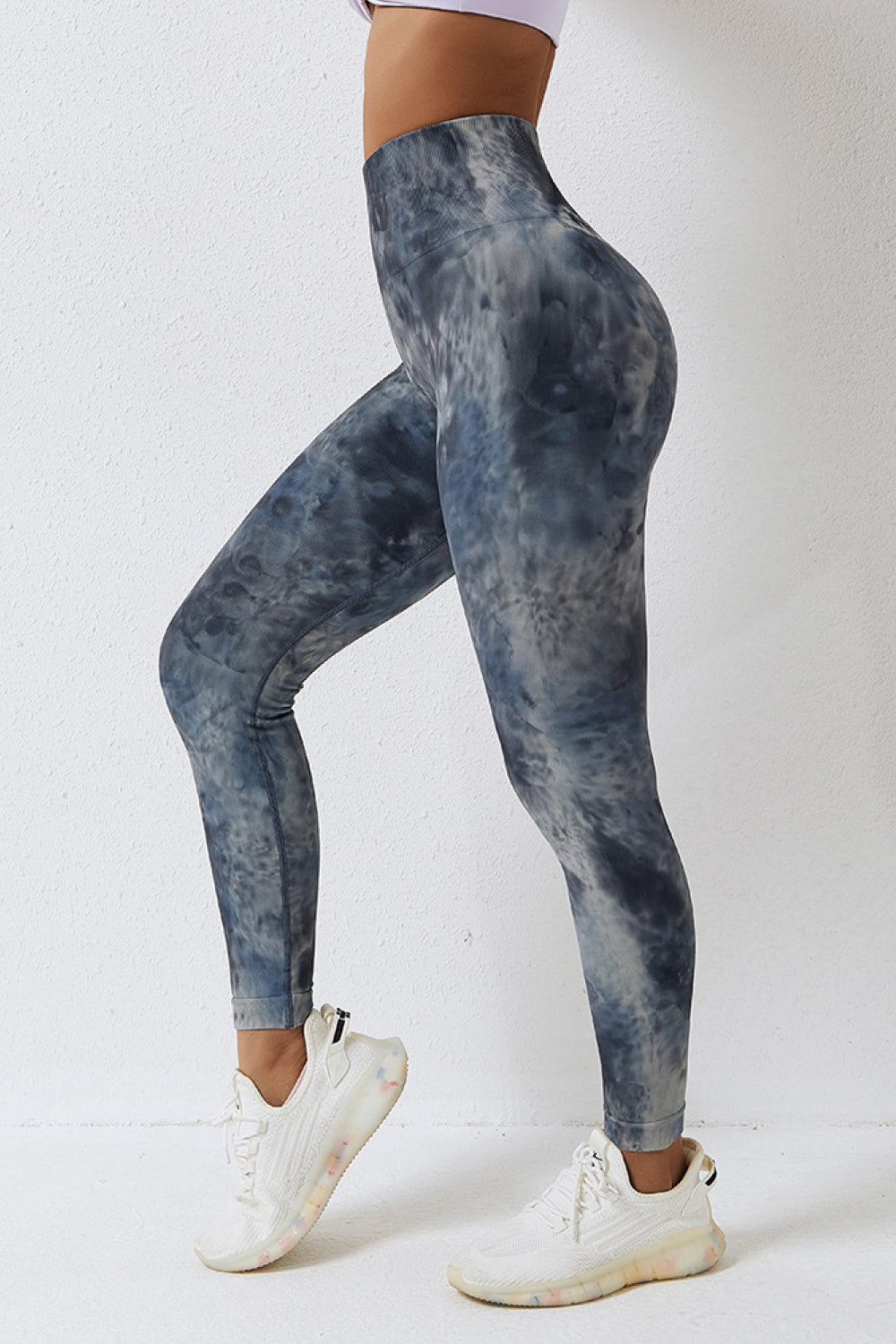 high waist tie-dye long sports pants