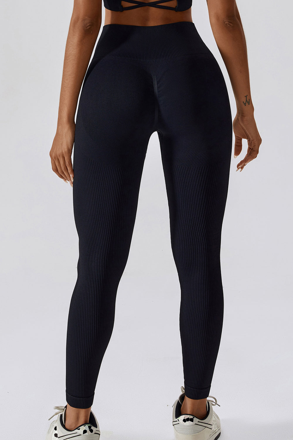 slim fit wide waistband long sports leggings