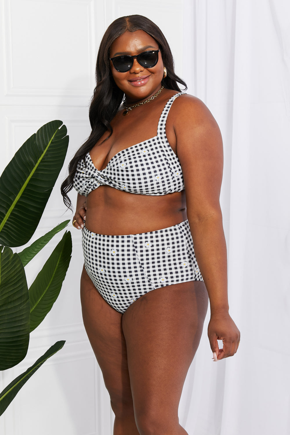 marina west swim take a dip twist high-rise bikini in black