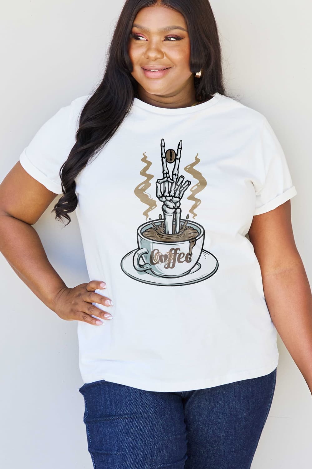 simply love full size coffee graphic cotton tee