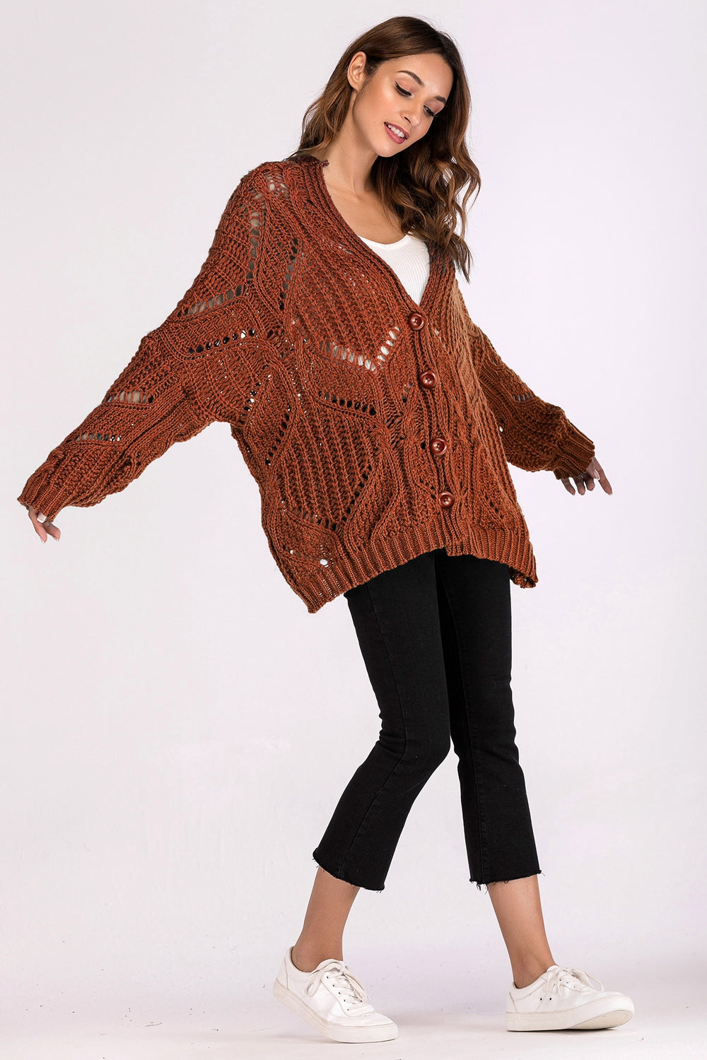 button down longline cardigan