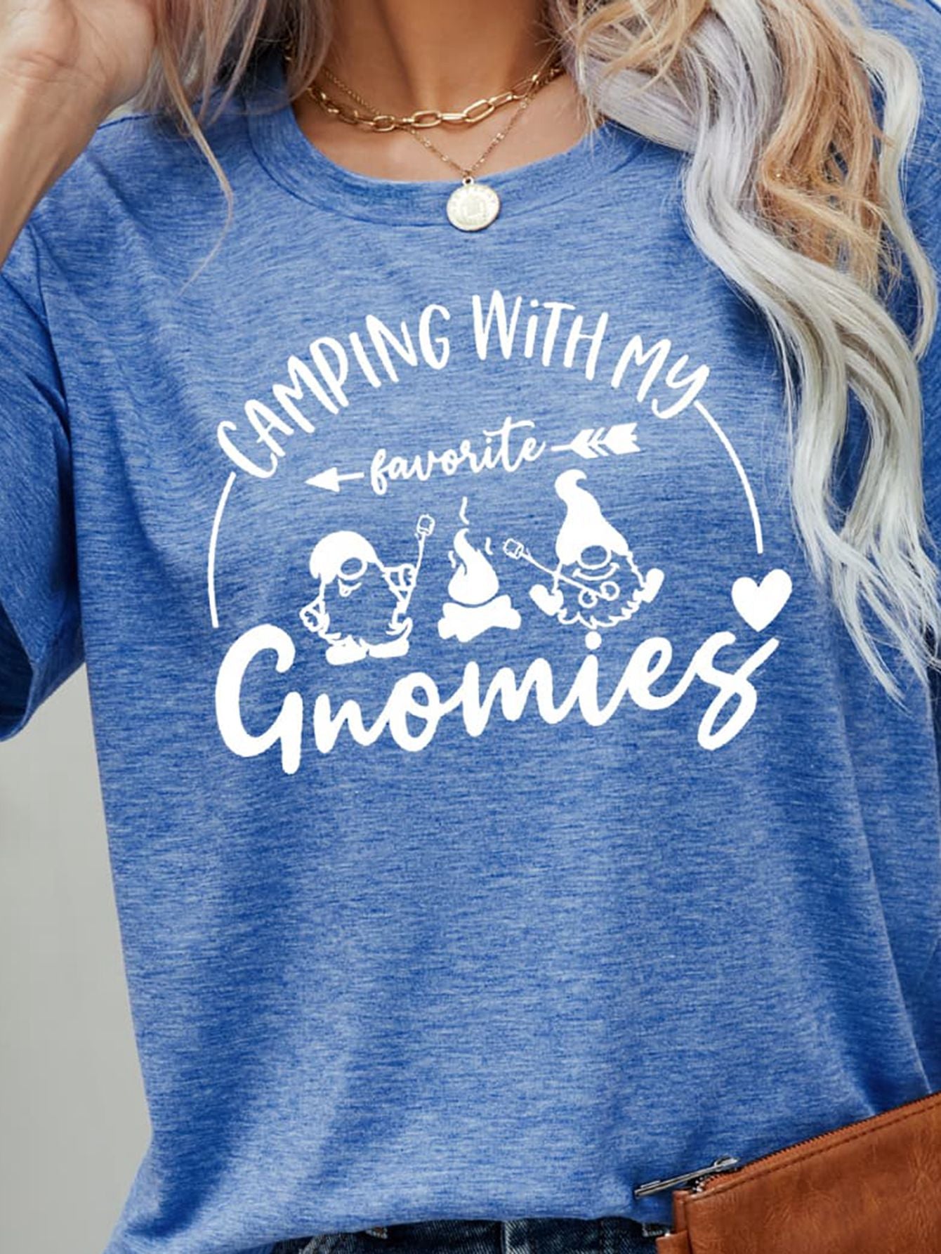 camping with my favorite gnomies graphic tee