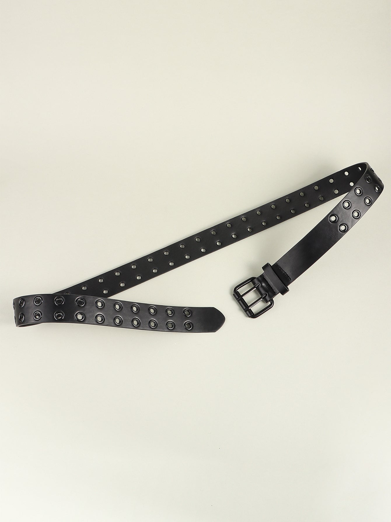 grommet pu leather belt