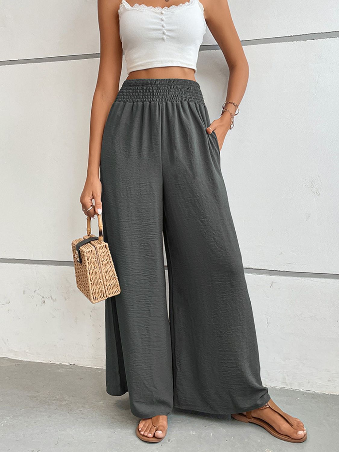 wide waistband relax fit long pants