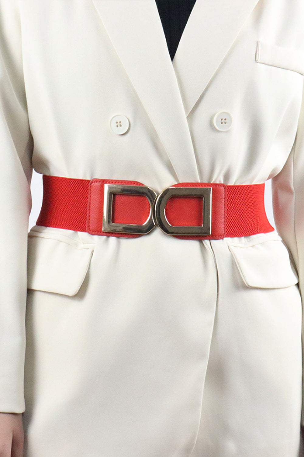 double d buckle pu belt