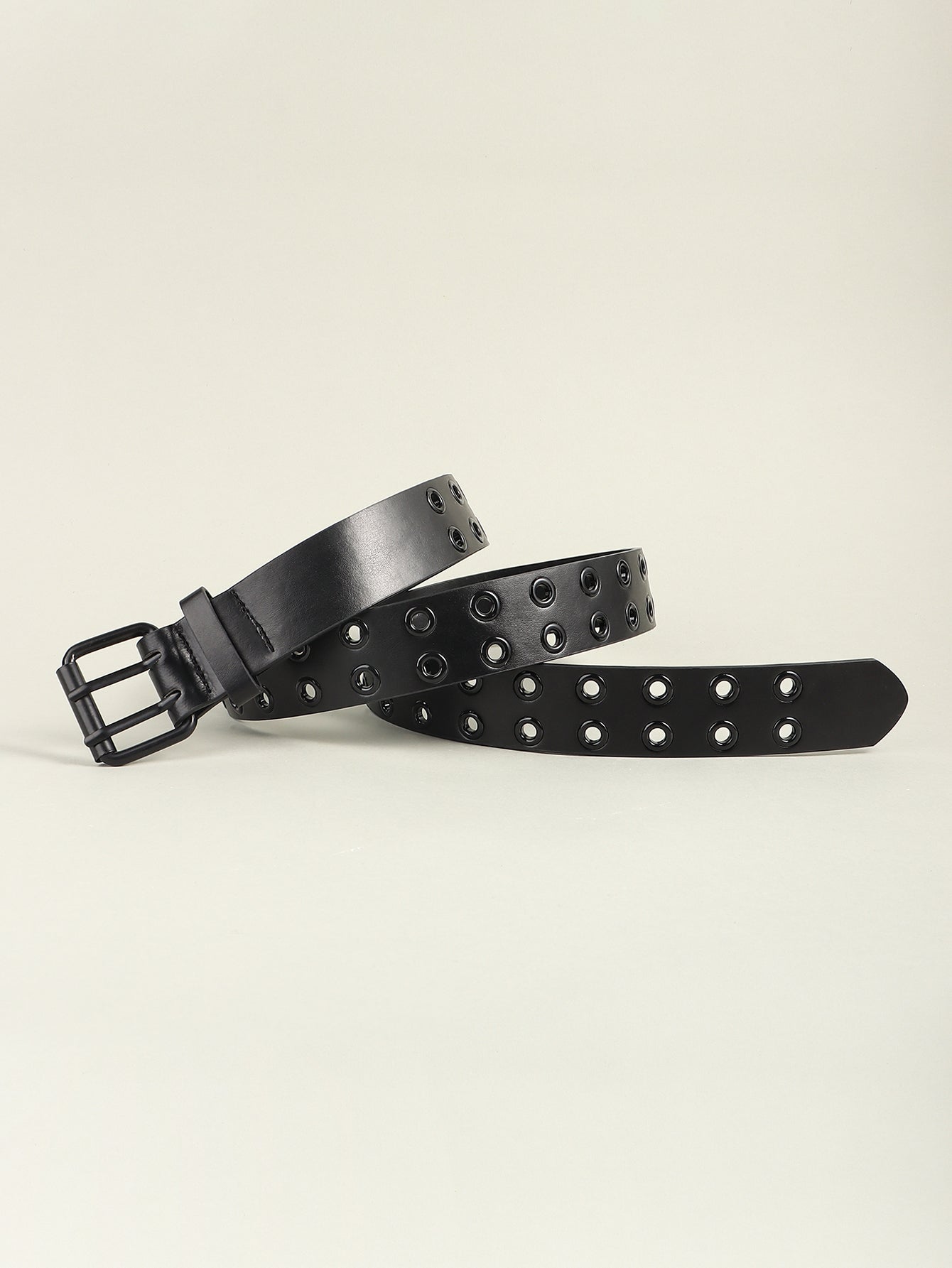 grommet pu leather belt