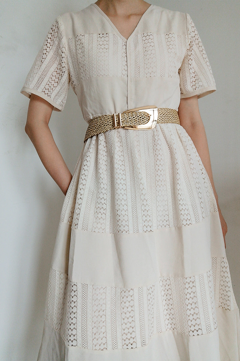 irregular buckle braid belt