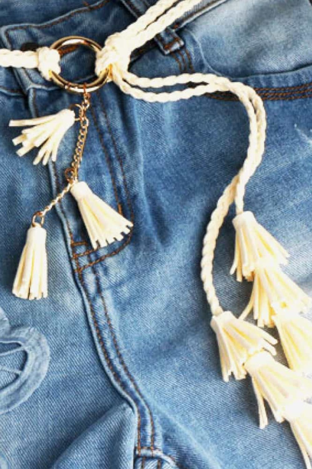 braid belt with tassels