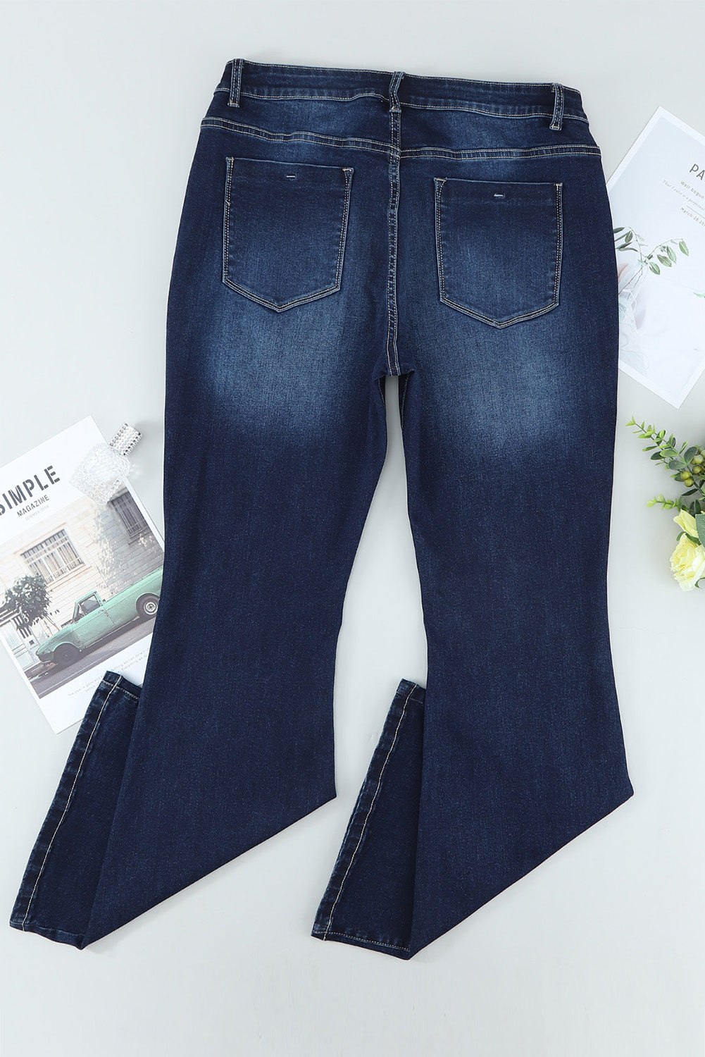 plus size mid-rise waist flare jeans