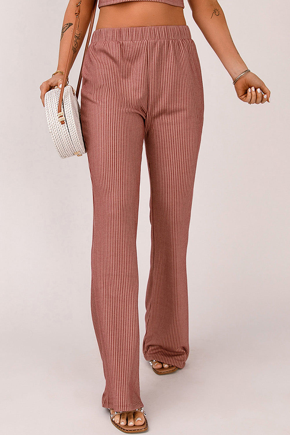 pinstripe wide leg pants