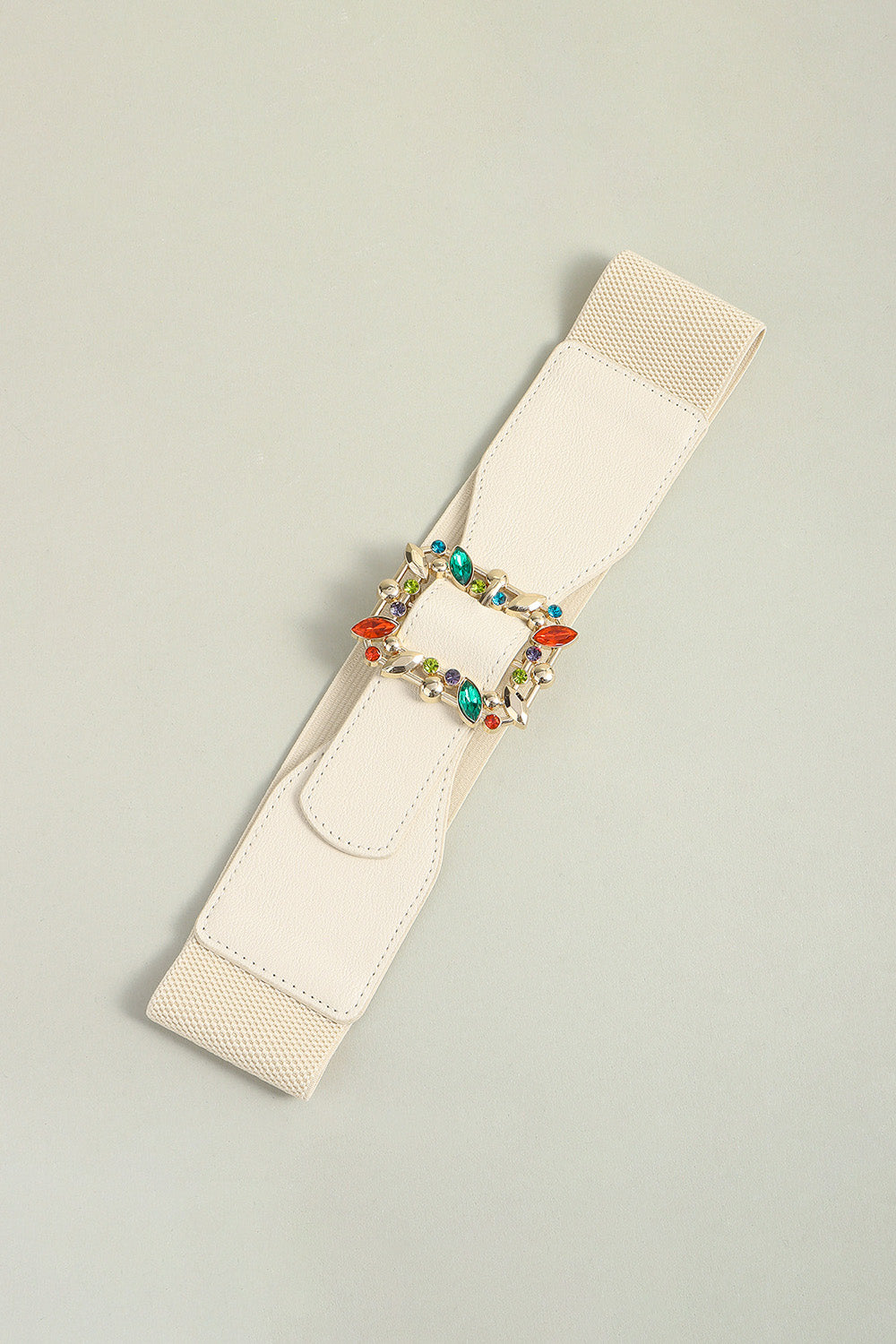 multicolored leaf buckle elastic belt