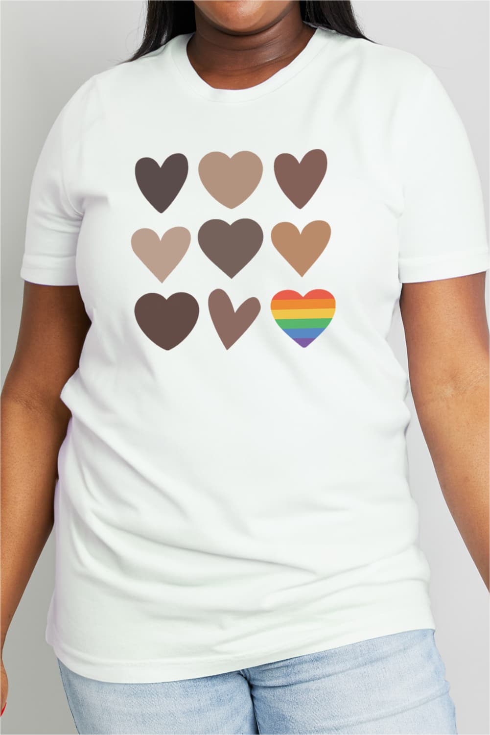 simply love simply love full size heart graphic cotton tee