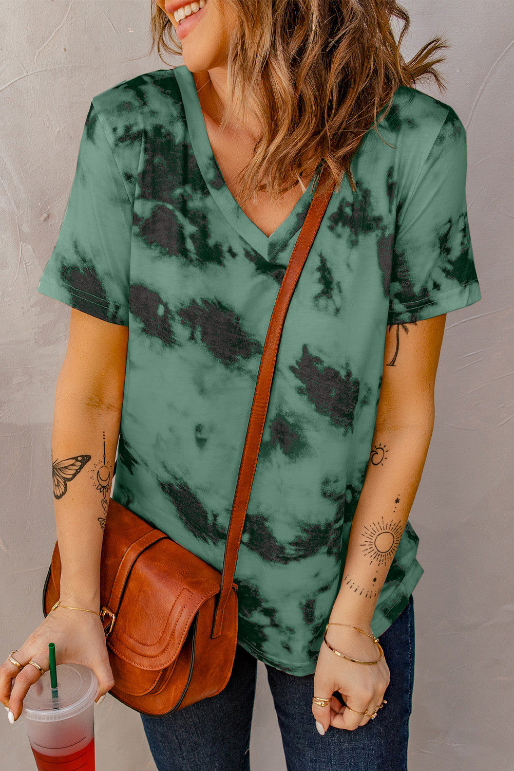 tie-dye v-neck tee shirt