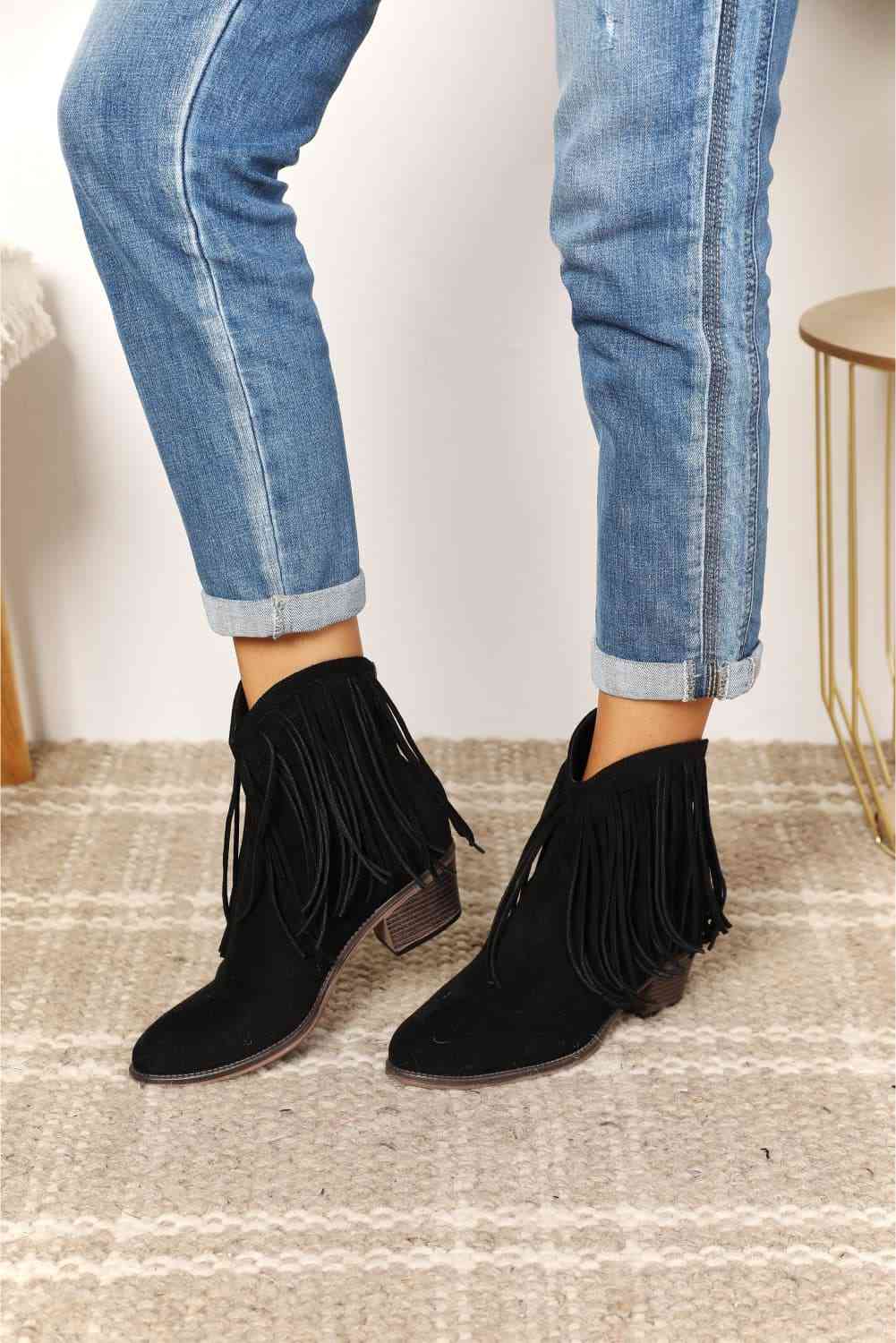 legend women's fringe cowboy western ankle boots