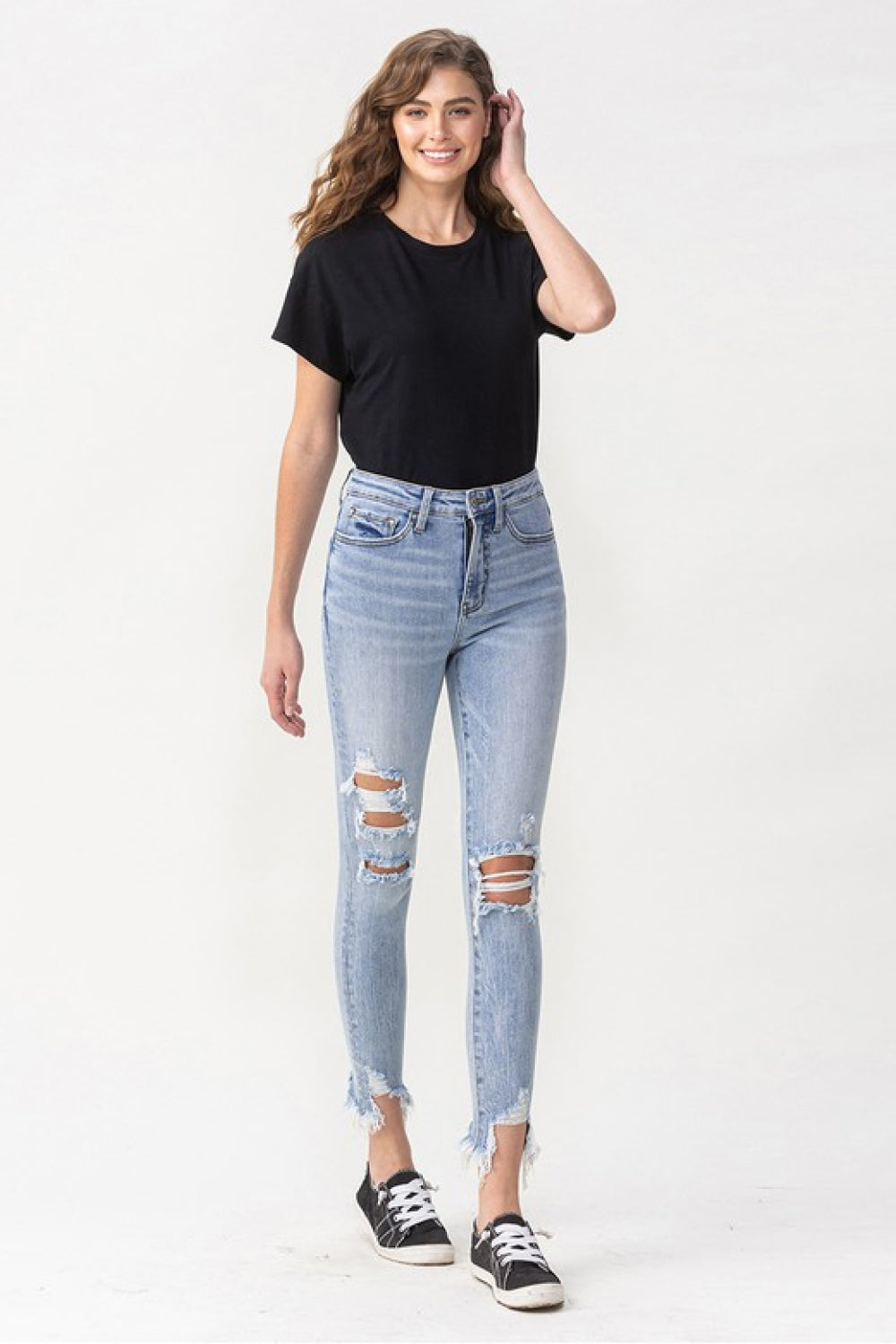 lovervet full size lauren distressed high rise skinny jeans