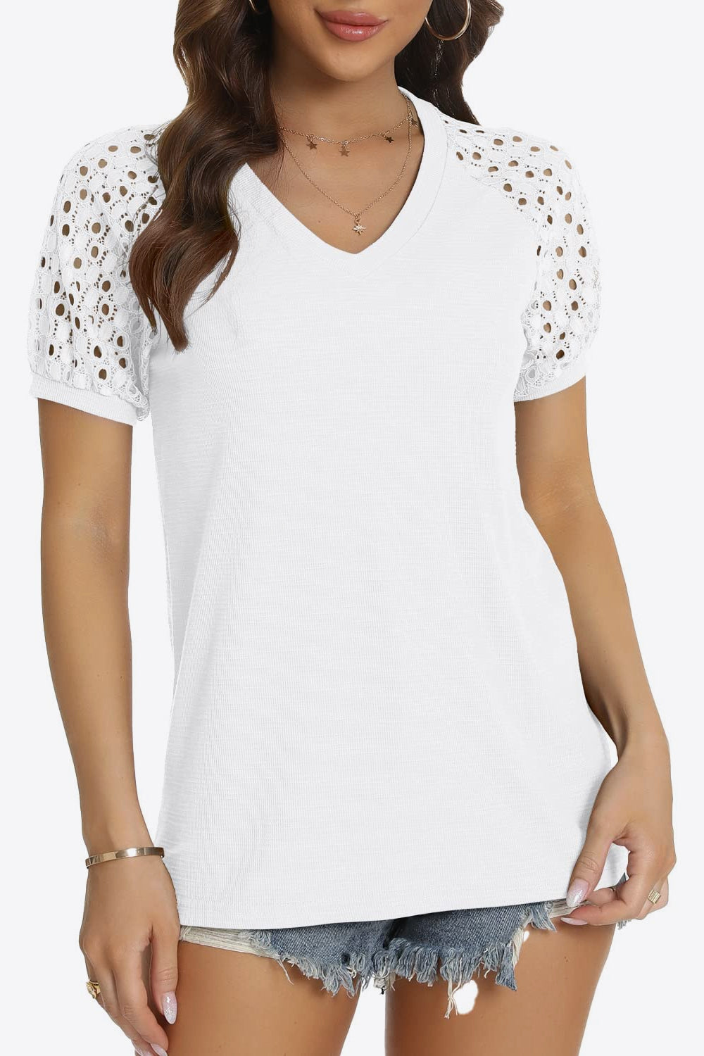 short sleeve v-neck tee