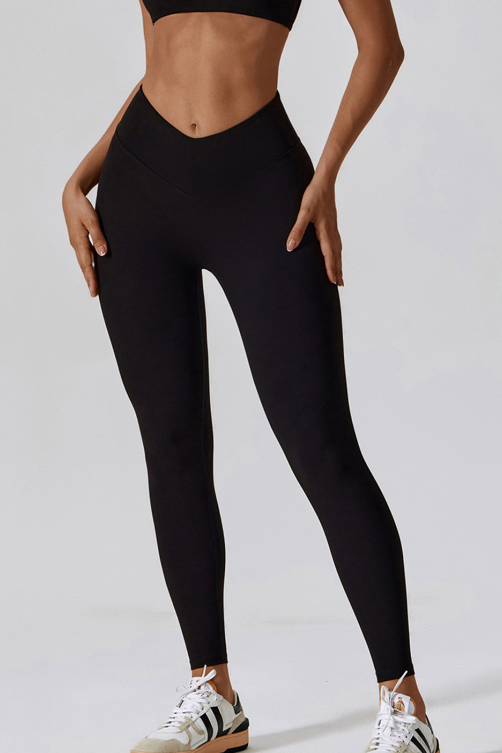 slim fit wide waistband sports leggings