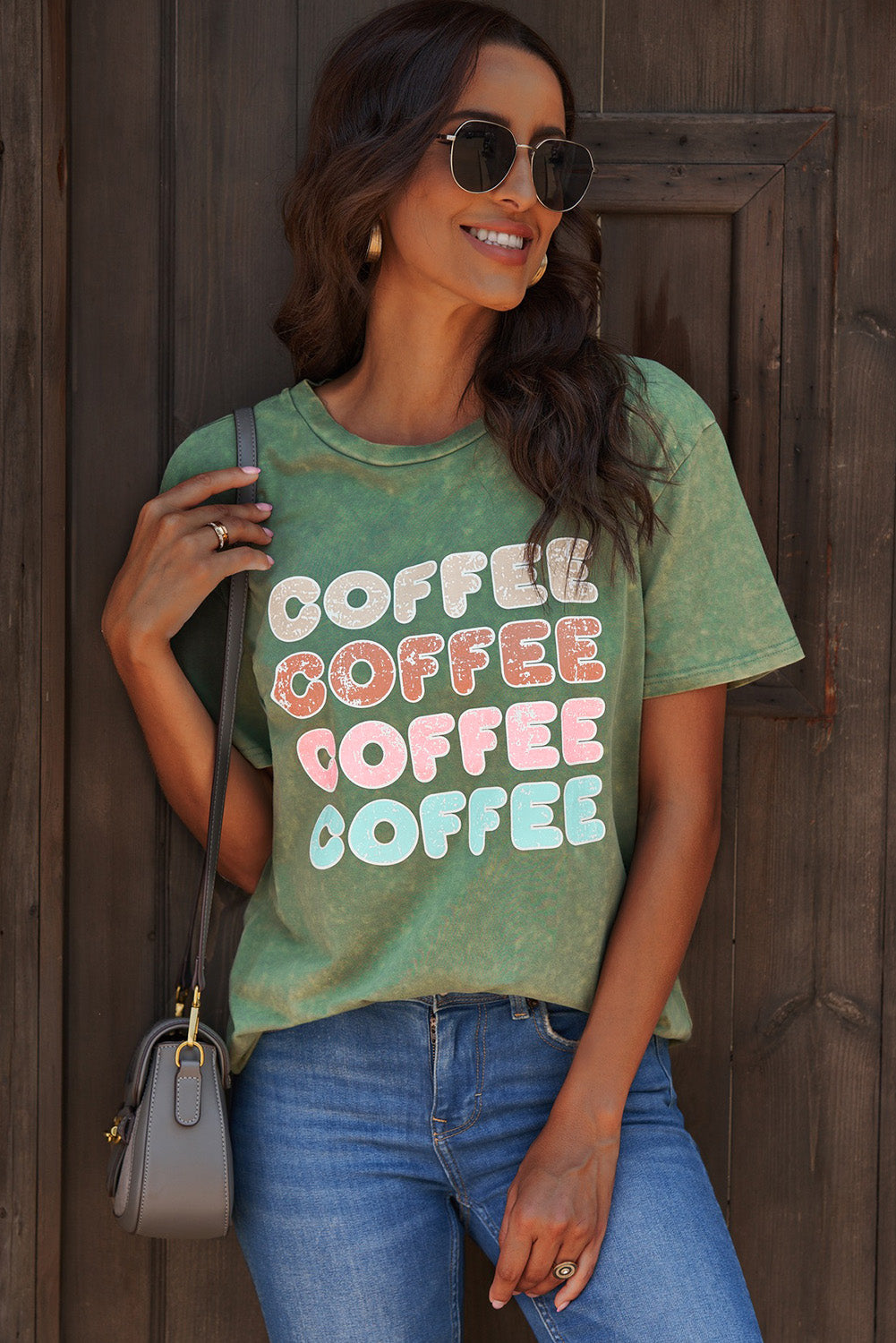 coffee graphic round neck tee