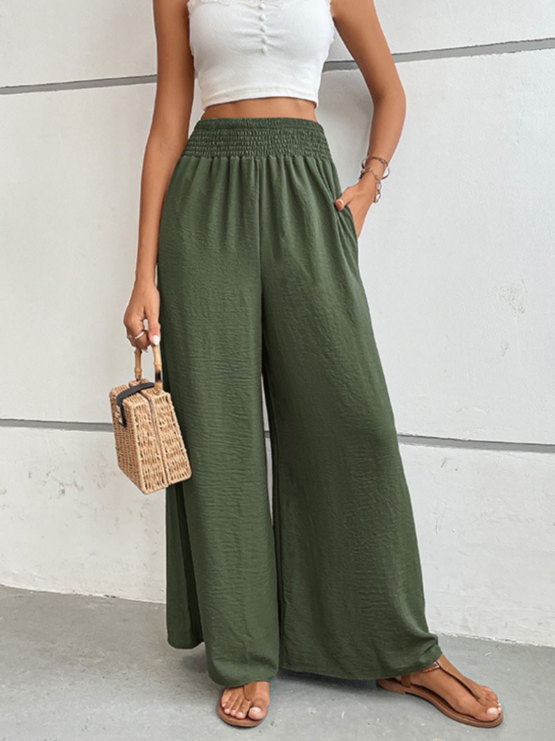 wide waistband relax fit long pants