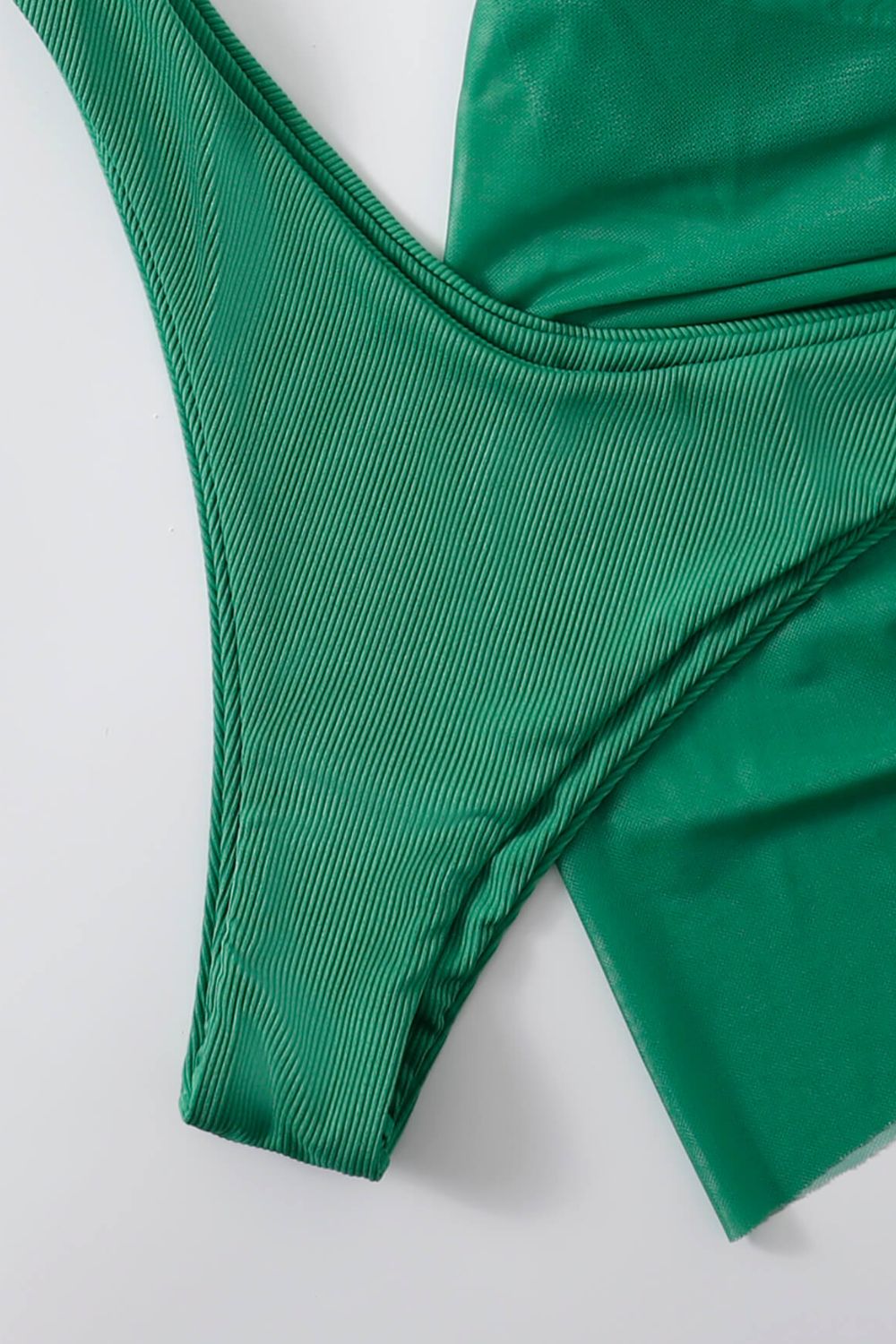 ribbed high cut three-piece swim set
