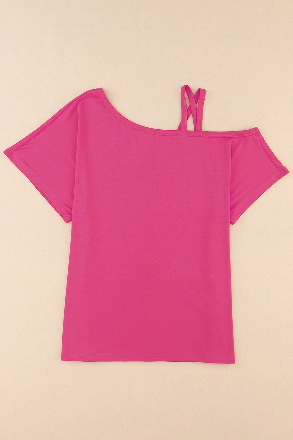 crisscross asymmetrical neck short sleeve top