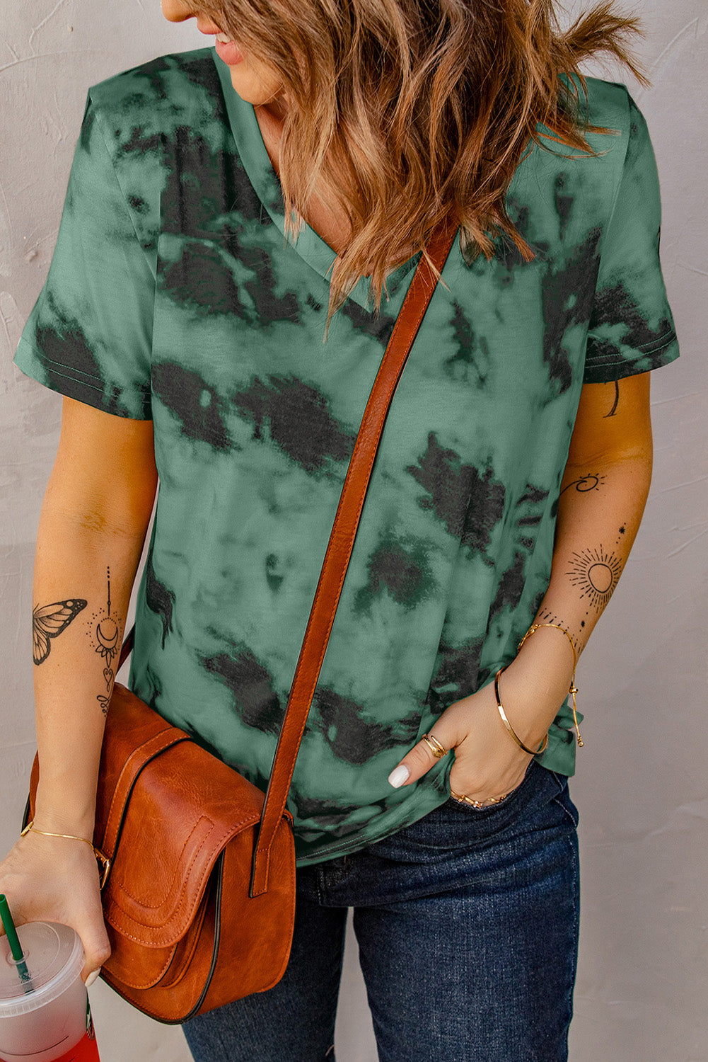 tie-dye v-neck tee shirt