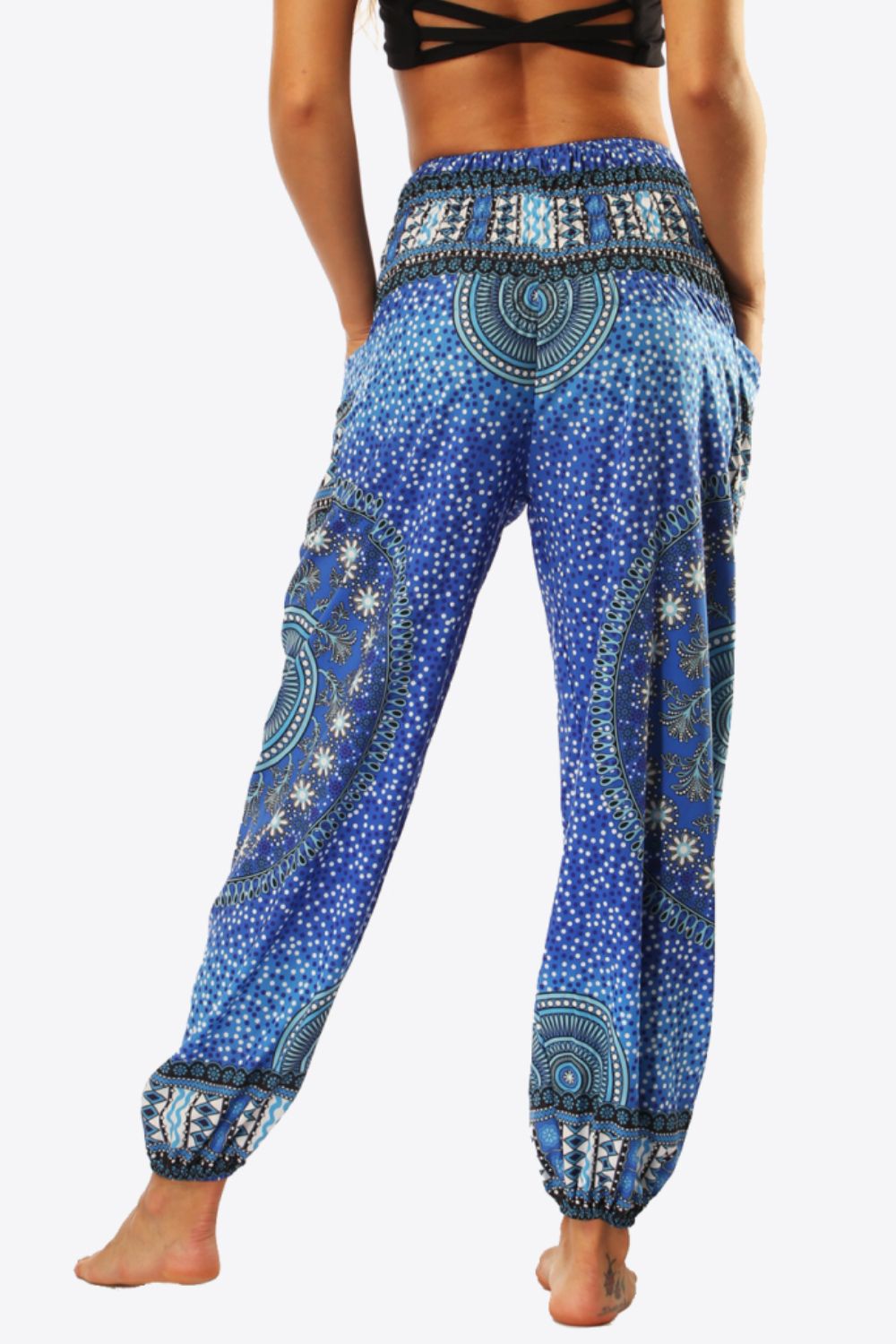 printed high-waist pants