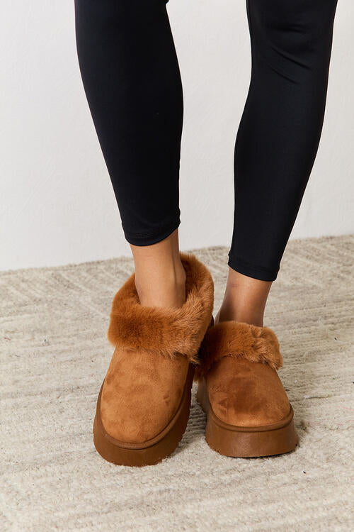 legend footwear furry chunky platform ankle boots