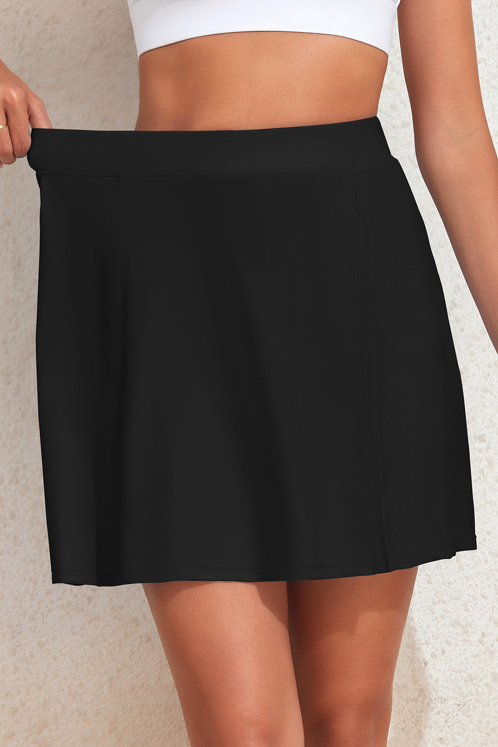 slit swim skort with pockets