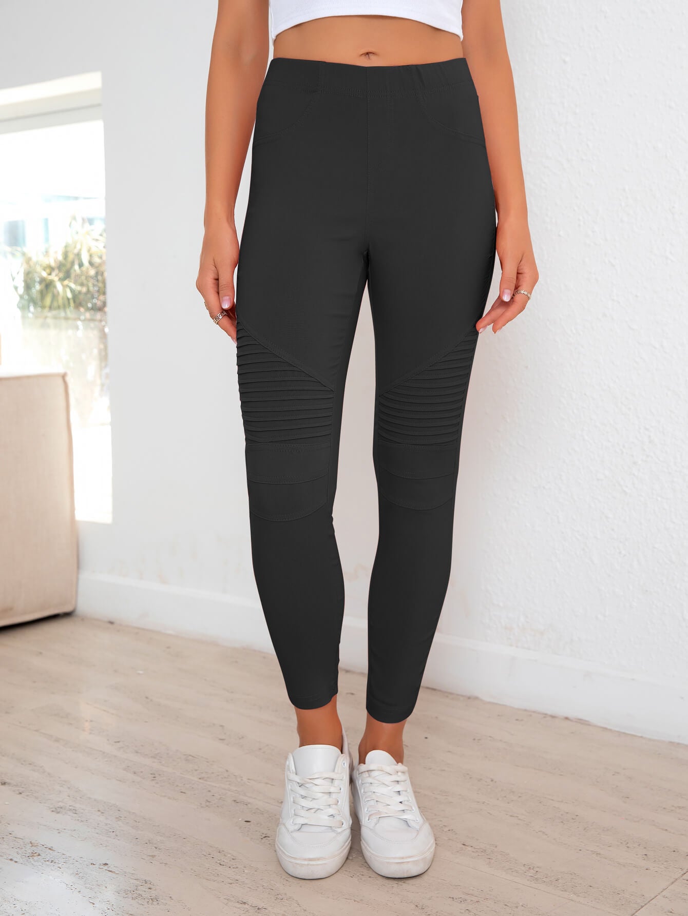 ribbed detail leggings