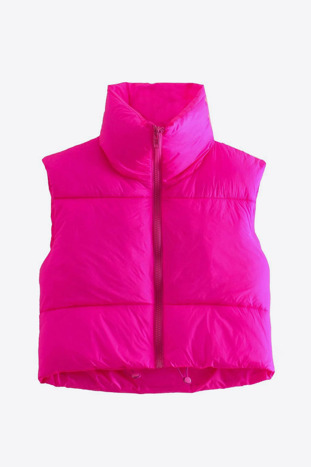 zip-up drawstring puffer vest