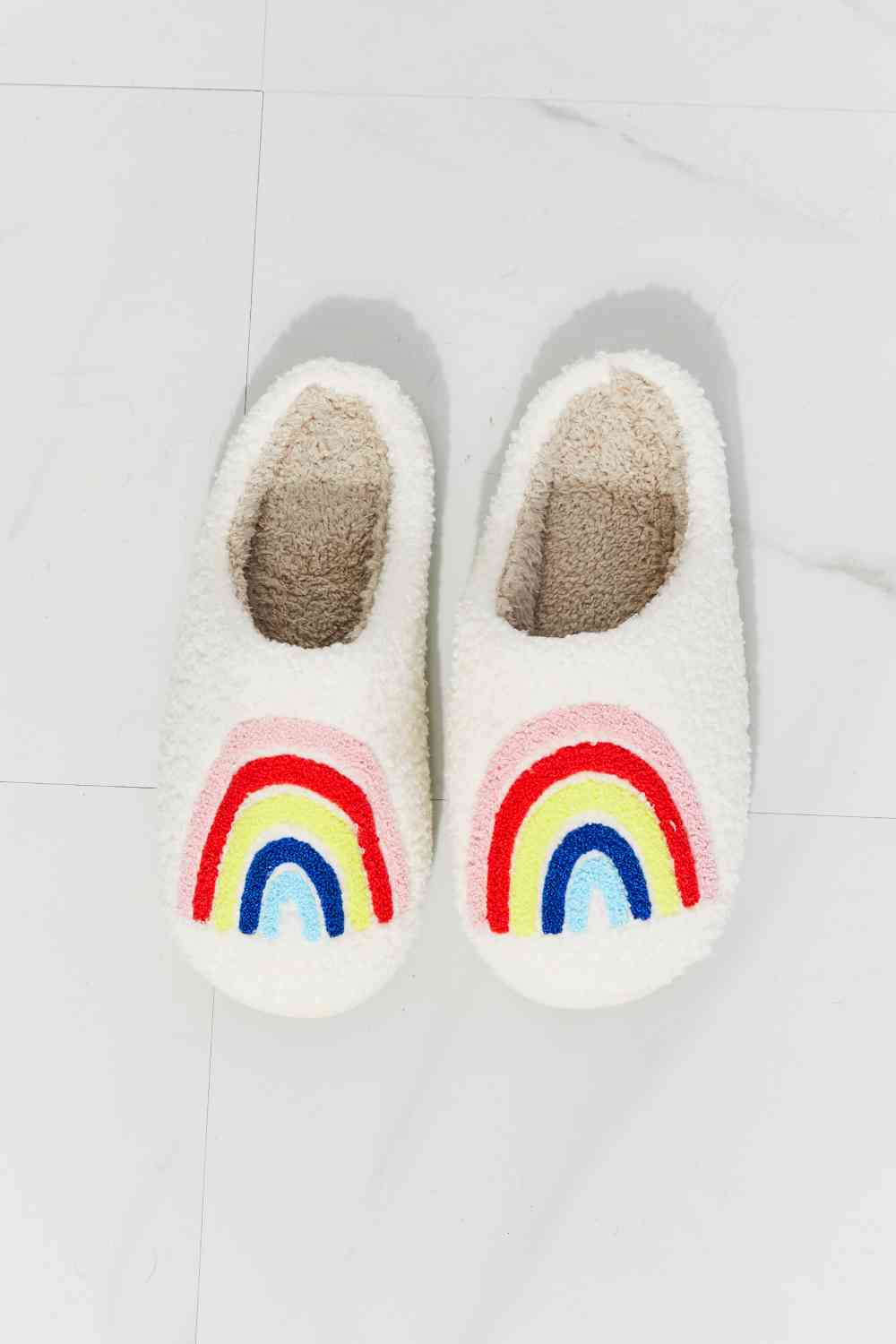 mmshoes rainbow plush slipper