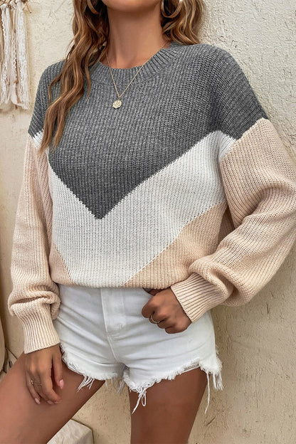 Round Neck Dropped Shoulder Sweater