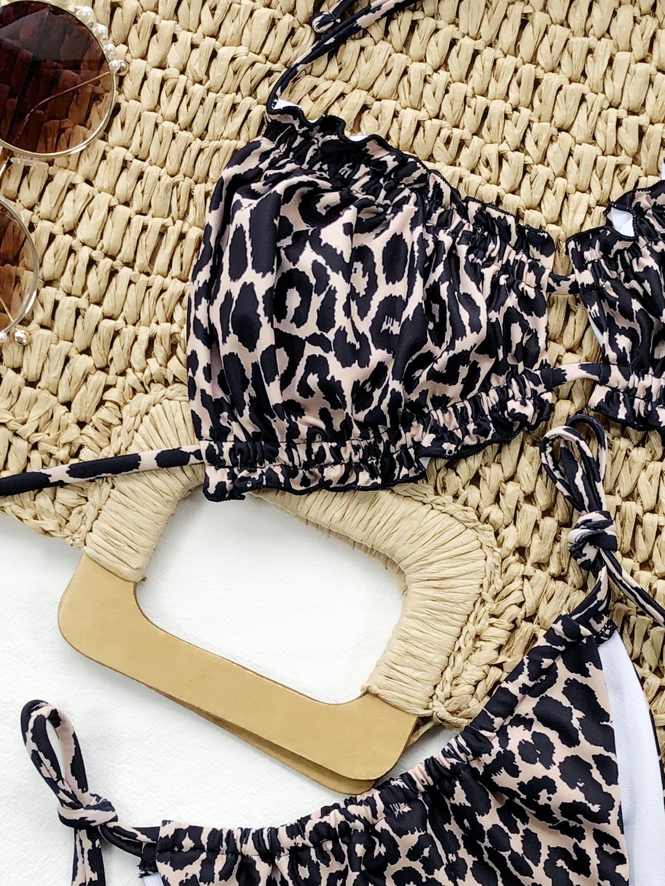frill trill halter neck bikini set